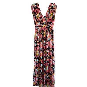 Modcloth‎ Maxi Dress Stretch Woman Large Babydoll Artsy Colorful Party